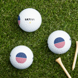 米国カラーズ赤白青スストライプターズ7月4日 ゴルフボール