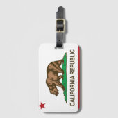 米国カリフォルニア州の州旗 ラゲッジタグ (正面縦)