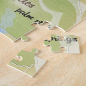 米国カリフォルニア州ヴィンテージ地図と旅行ポスター ジグソーパズル (側面)