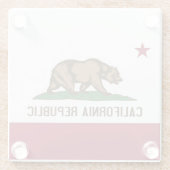 米国カリフォルニア州旗を持つガラスコースター ガラスコースター (裏面)