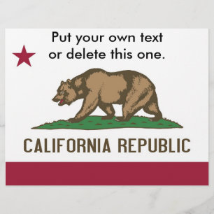 米国カリフォルニア州旗を持つフライヤー チラシ
