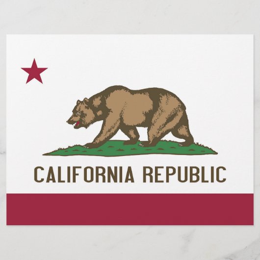 米国カリフォルニア州旗を持つフライヤー チラシ (裏面)