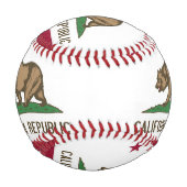 米国カリフォルニア州旗を持つ愛国野球 野球ボール (正面)