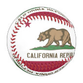 米国カリフォルニア州旗を持つ愛国野球 野球ボール (正面左)