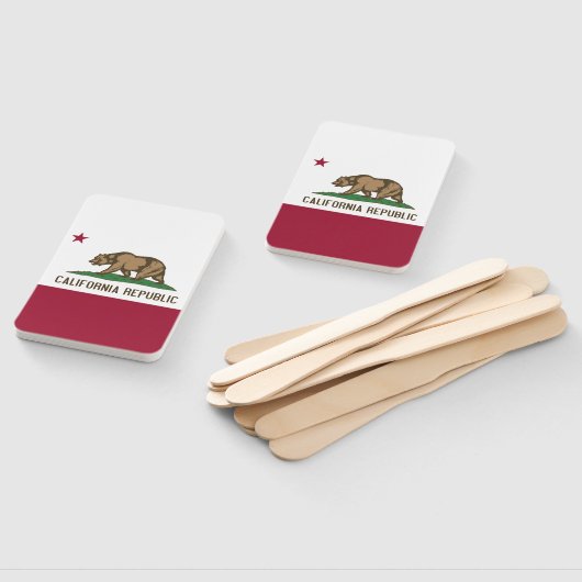 米国カリフォルニア州旗を掲げたハンドファンのセット ハンドファン (組立なし)