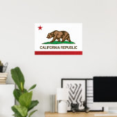 米国カリフォルニア州旗 ポスター (ホームオフィス)