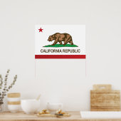 米国カリフォルニア州旗 ポスター (キッチン)