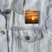 米国カリフォルニア。サンフランシスコ。太陽の設定 缶バッジ (インサイチュ)