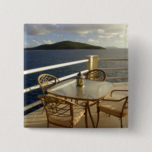 米国カリブのヴァージン諸島、セント·トマス表示 缶バッジ (正面)