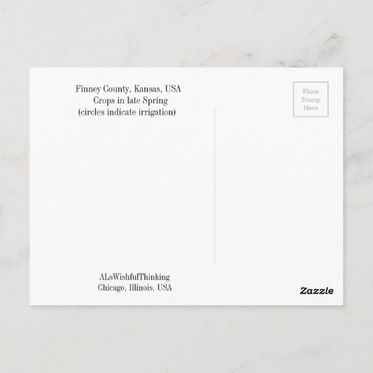 米国カンザス州フィニー郡 ポストカード (裏面)
