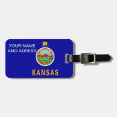 米国カンザス州旗と荷物タグ ラゲッジタグ (正面横)