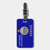 米国カンザス州旗と荷物タグ ラゲッジタグ (正面縦)