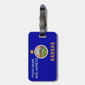 米国カンザス州旗と荷物タグ ラゲッジタグ (裏面縦)