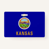 米国カンザス州旗の付いたネーム州 バッジ (裏面)