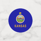 米国カンザス州旗を持つテーブル紙吹雪 コンフェッティ (スモール正面)
