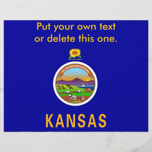 米国カンザス州旗を持つフライヤー チラシ (正面)