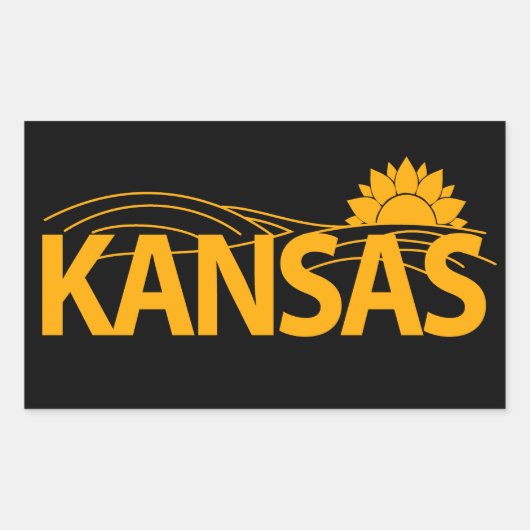 米国カンザス 長方形シール (正面)