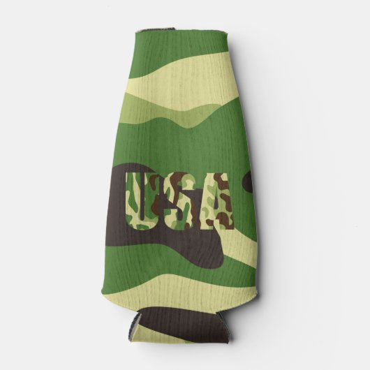 米国カーキ迷彩徴候 ボトルクーラー (正面)