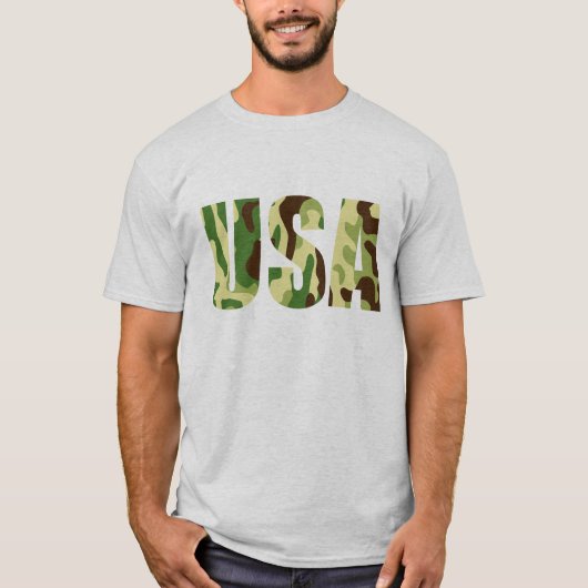米国カーキ迷彩徴候 Tシャツ (正面)
