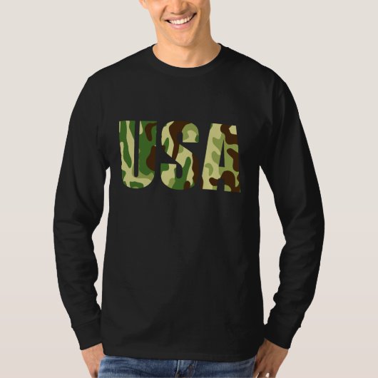 米国カーキ迷彩徴候 Tシャツ (正面)