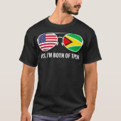 米国ガイアナ国旗のサングラスガイアナ系アメリカ人文化 Tシャツ (正面)