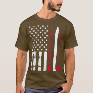 米国ガーデニング国旗誇りを持ったアメリカの庭師パトリオ Tシャツ