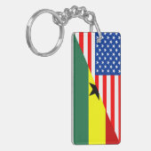 米国ガーナの国の半分の旗アメリカの記号 キーホルダー (正面左)