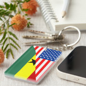 米国ガーナの国の半分の旗アメリカの記号 キーホルダー (正面右)