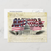 米国キャピタル建物米国国旗のポストカード ポストカード (正面/裏面)