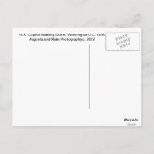 米国キャピトル建物ドームワシントンD.C. ポストカード (裏面)