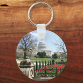 米国キャピトル建物春 キーホルダー (正面)