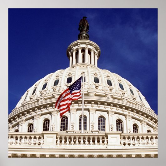 米国キャピトル建物、ワシントンDC ポスター (正面)