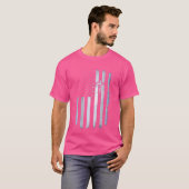 米国キリスト教愛国者を横断するキリスト教米国国旗 Tシャツ (正面フル)