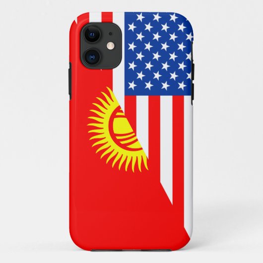 米国キルギスタン州半旗アメリカのシンボル Case-Mate iPhoneケース (裏面)