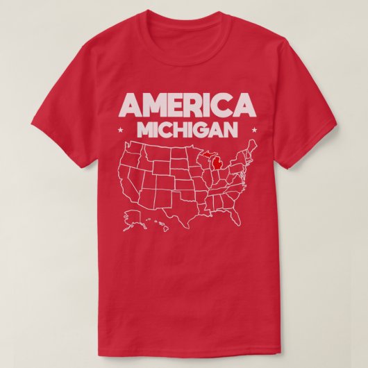 米国ギフトミシガン州 Tシャツ (デザイン正面)