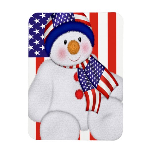 米国クリスマス雪だるま マグネット (縦)