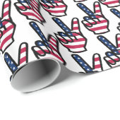 米国クールの勝利サイン ラッピングペーパー (ロールコーナー)