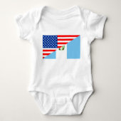 米国グアテマラの国の半分の旗アメリカの記号 ベビーボディスーツ (正面)