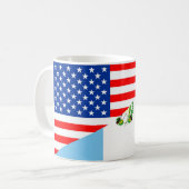 米国グアテマラ国半旗アメリカ合衆国 コーヒーマグカップ (正面左)