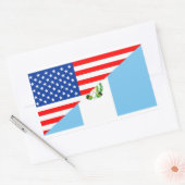 米国グアテマラ国半旗アメリカ合衆国 長方形シール (封筒)