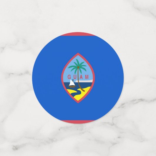 米国グアム国旗が掲げられた表紙吹雪 コンフェッティ (スモール正面)
