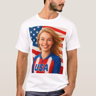 米国グラフィック男性へティー Tシャツ