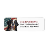 米国グランジ国旗ベルネーズムントンドッグ差出人住所 ラベル (正面)