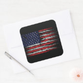 米国グランジ国旗 スクエアシール (封筒)