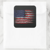 米国グランジ国旗 スクエアシール (バッグ)