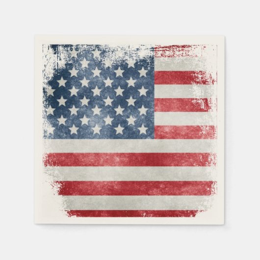 米国グランジ国旗 スタンダードカクテルナプキン (正面)