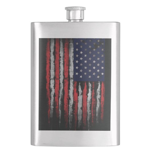 米国グランジ国旗 フラスク (正面)