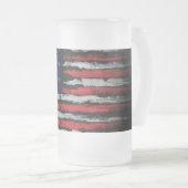 米国グランジ国旗 フロストグラスビールジョッキ (正面右)