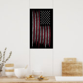 米国グランジ国旗 ポスター (キッチン)