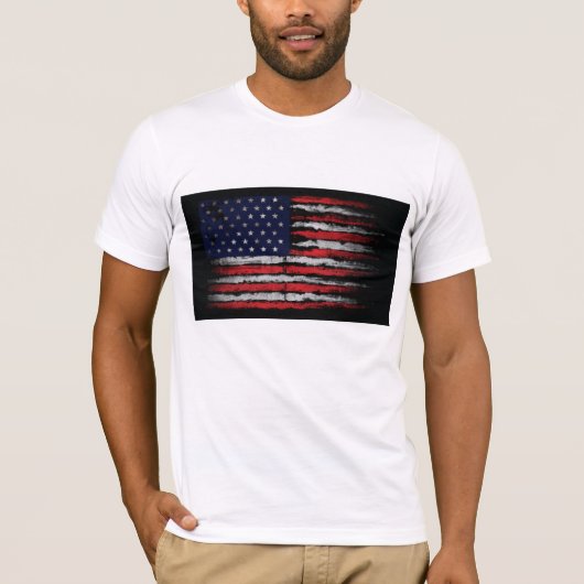 米国グランジ国旗 Tシャツ (正面)